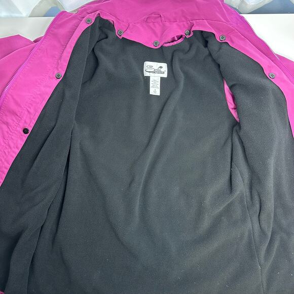 Serbin Sport Fuchsia Anorak Jacket Removable Fleece Liner Womens Size Small S - Picture 8 of 12